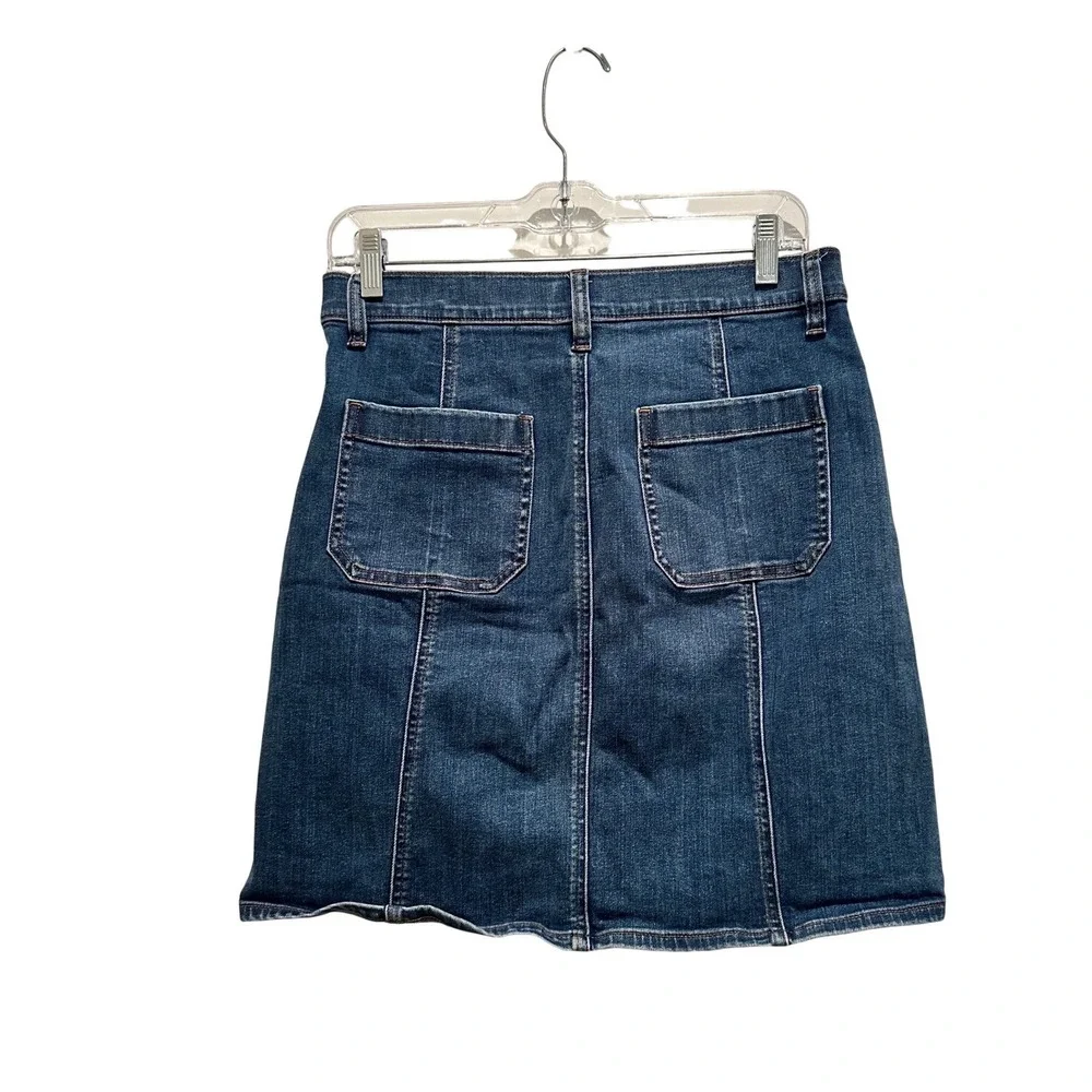 J.Crew Foxy Wash Denim Short Skirt Button Front Size 4 Summer Cottagecore Casual